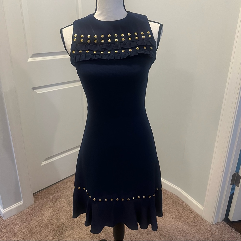 Michael Michael Kors, gold studded, true navy dress extra small new tags